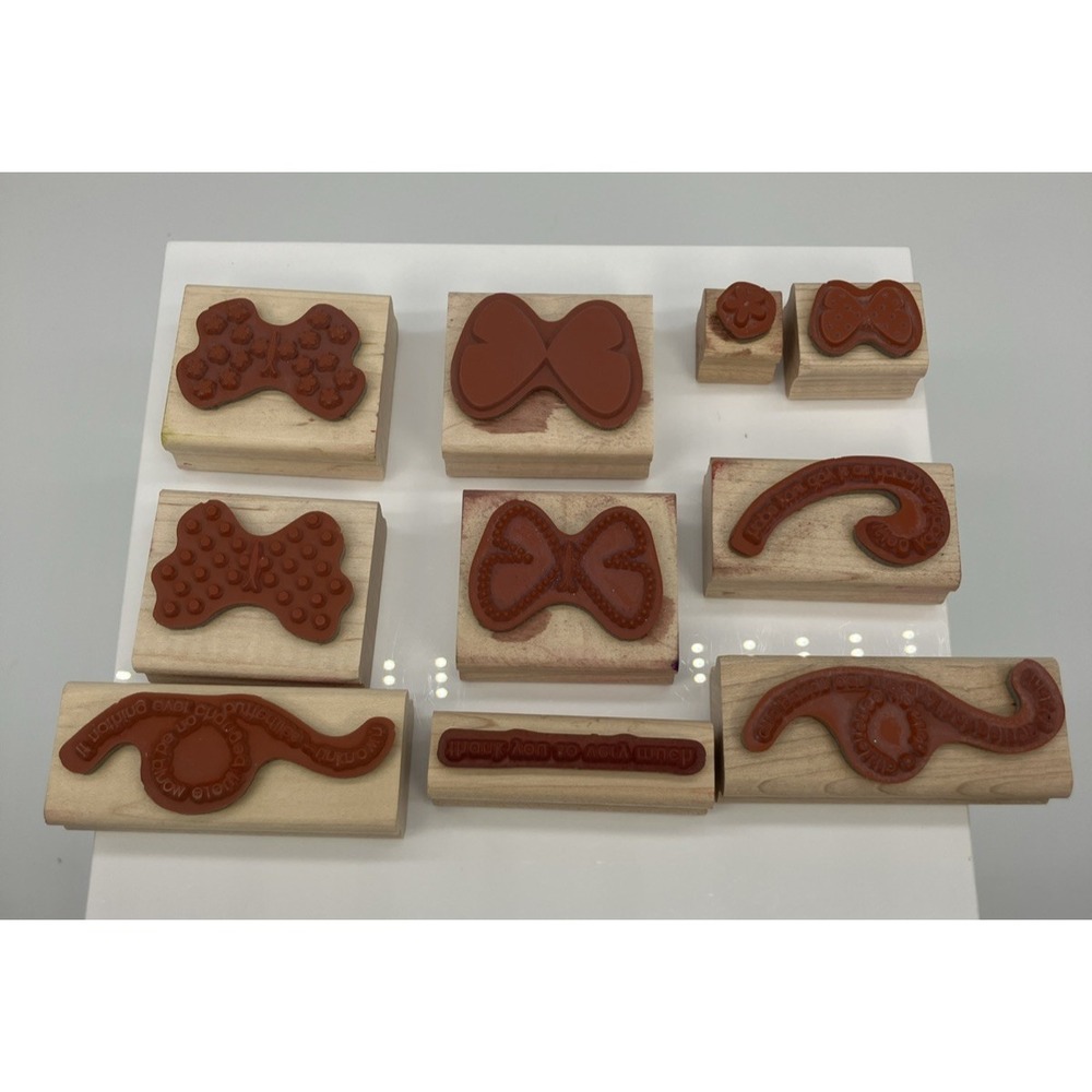 Stampin Up Flight Of The Butterfly Set of 10 Wood Stamps Happy Thank You Flower - Picture 11 of 11